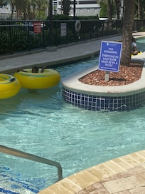 The kids enjoyed the lazy river