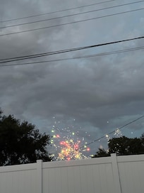 We watched fireworks from the pool on the 4th of July.