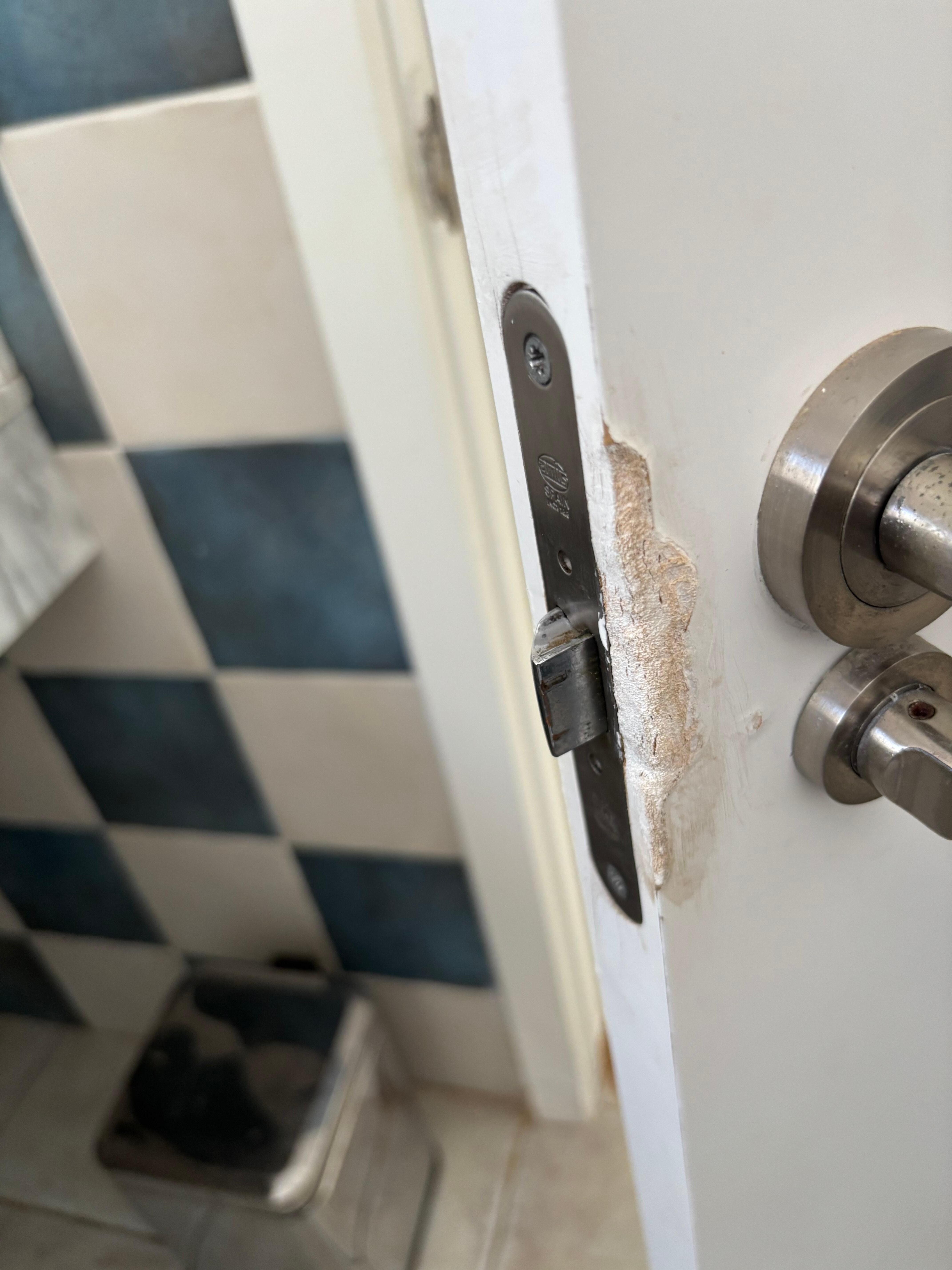 Broken lock on downstairs toilet door