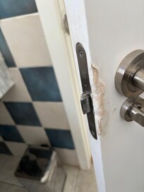 Broken lock on downstairs toilet door