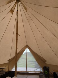 The view from the inside of the tent