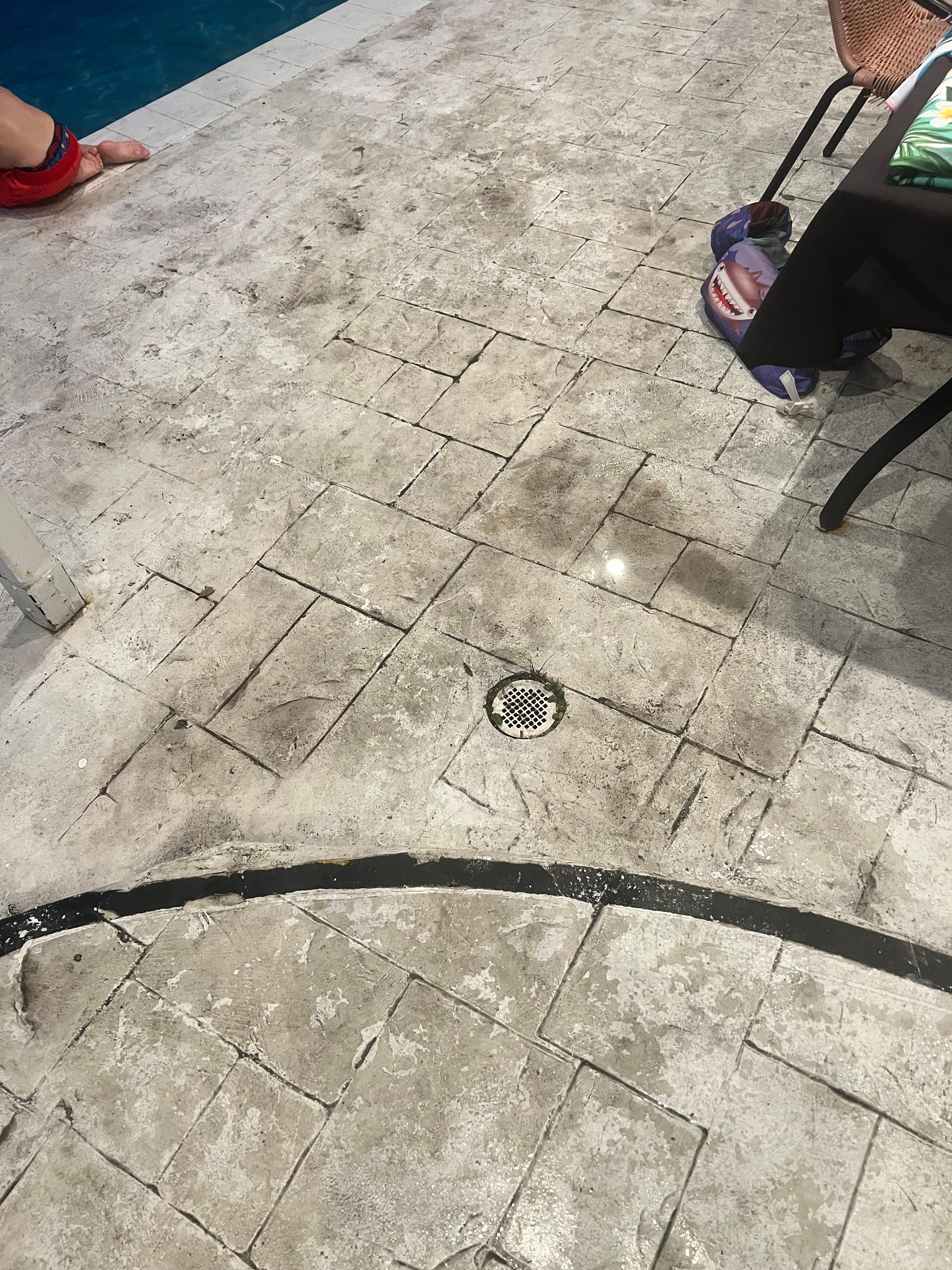 Outside by the pool-dirty 