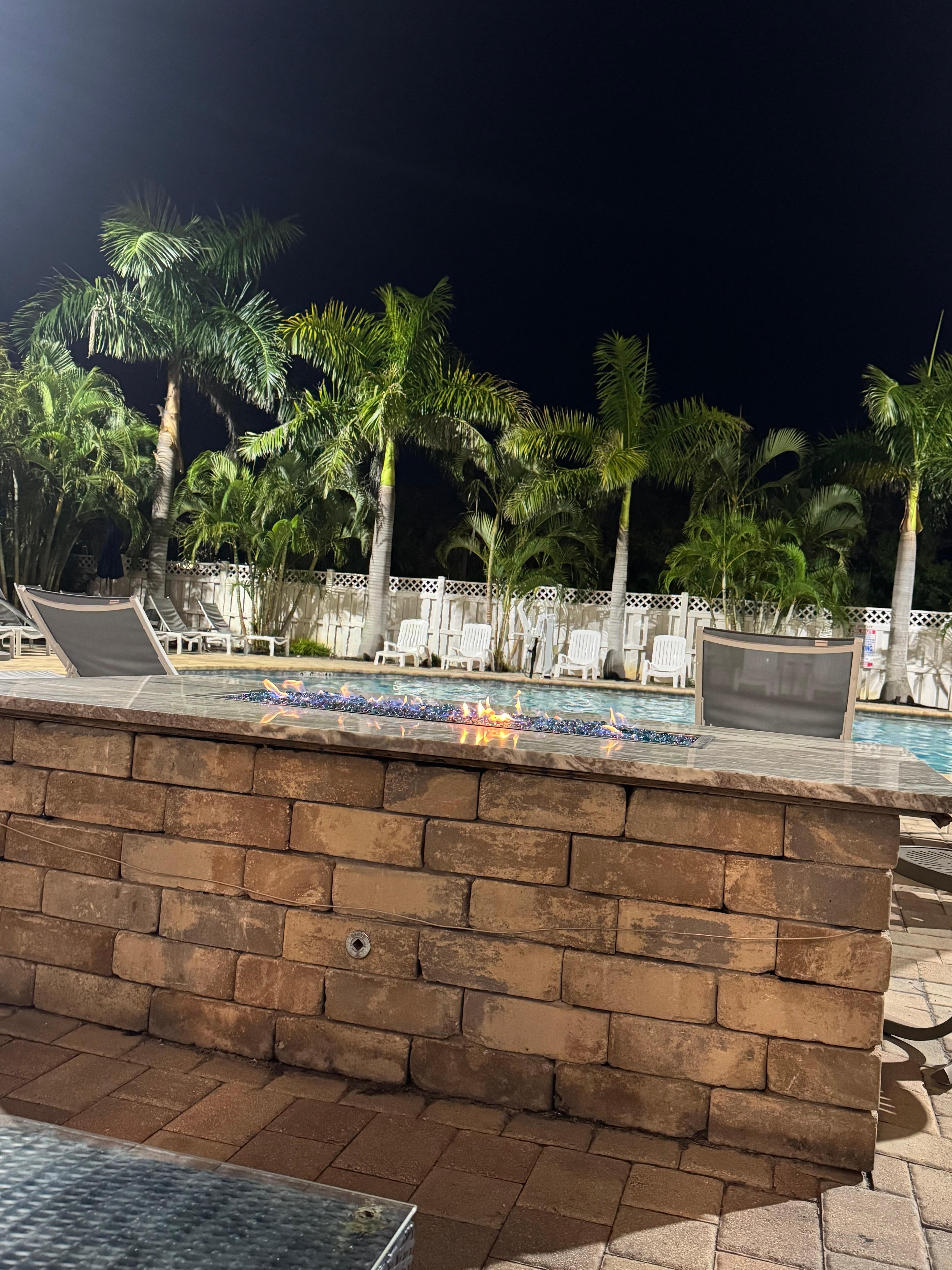 Fire pit at the pool