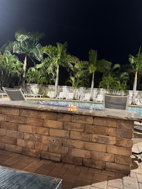 Fire pit at the pool