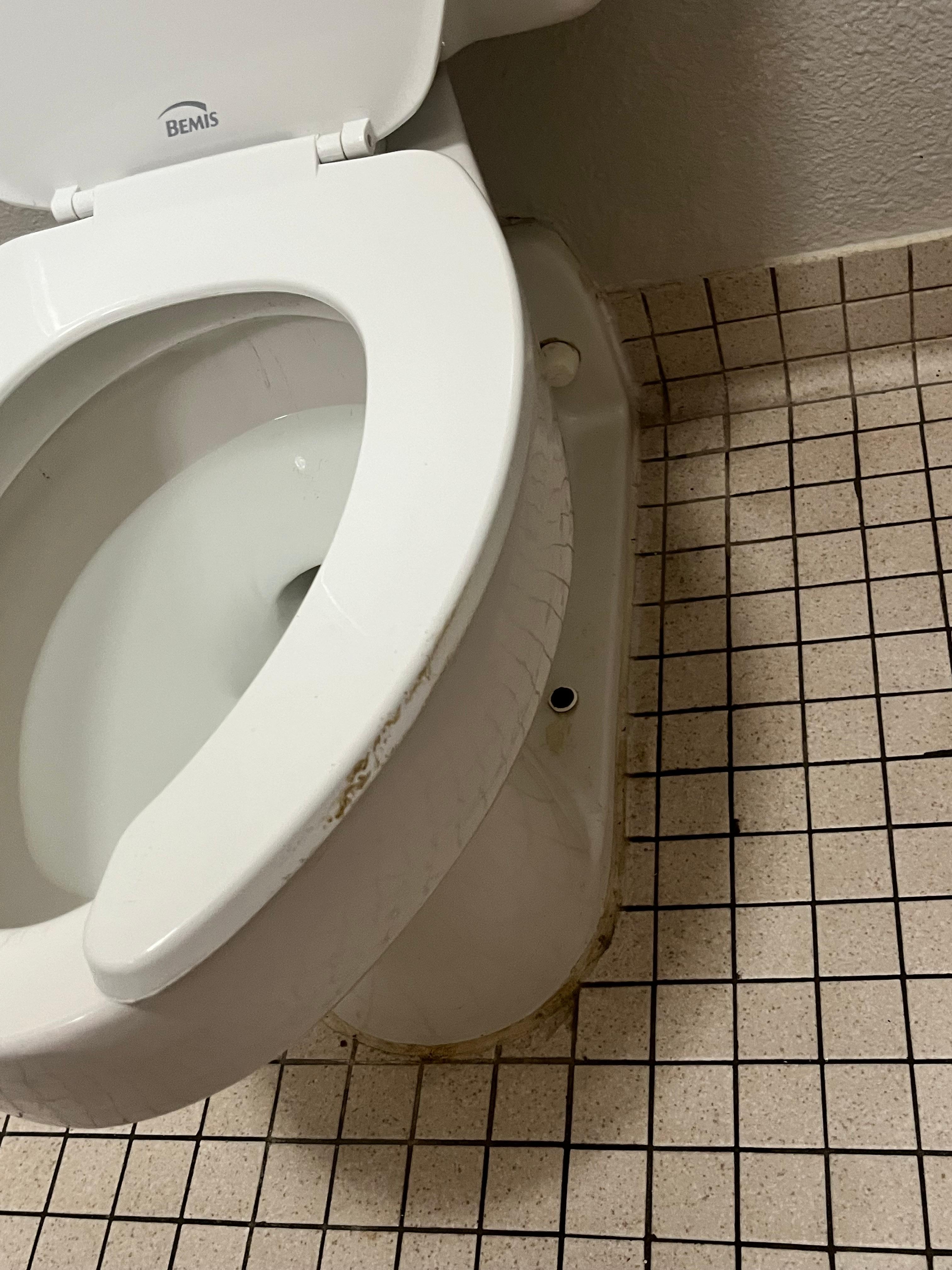 Grimy toilet seat and bathroom