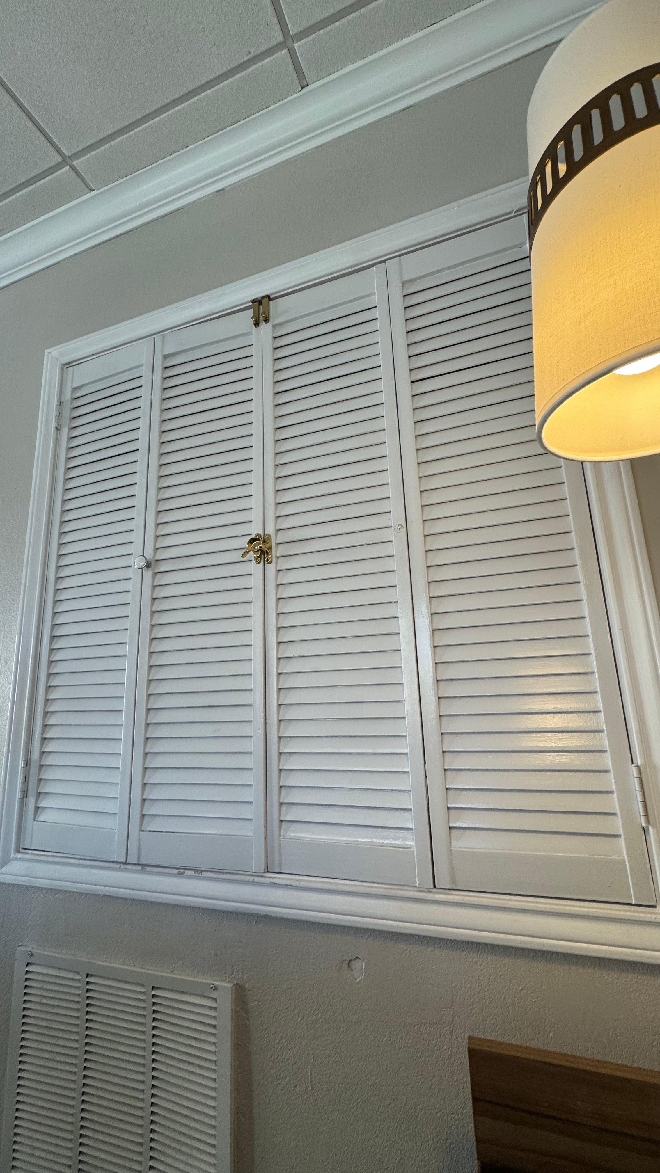 This is from the first room, it did close better than the second room but obviously had a broken knob. And you can hear through those slats CLEARLY.