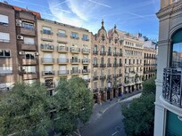 View from the apartment living room, unobstructed view of Gaudi’s Casa Calvet