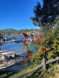 The small beach area