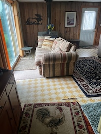 Area rugs needed to cover the floor that needed repair