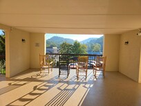 Each of the 6 levels had this porch with rockers.