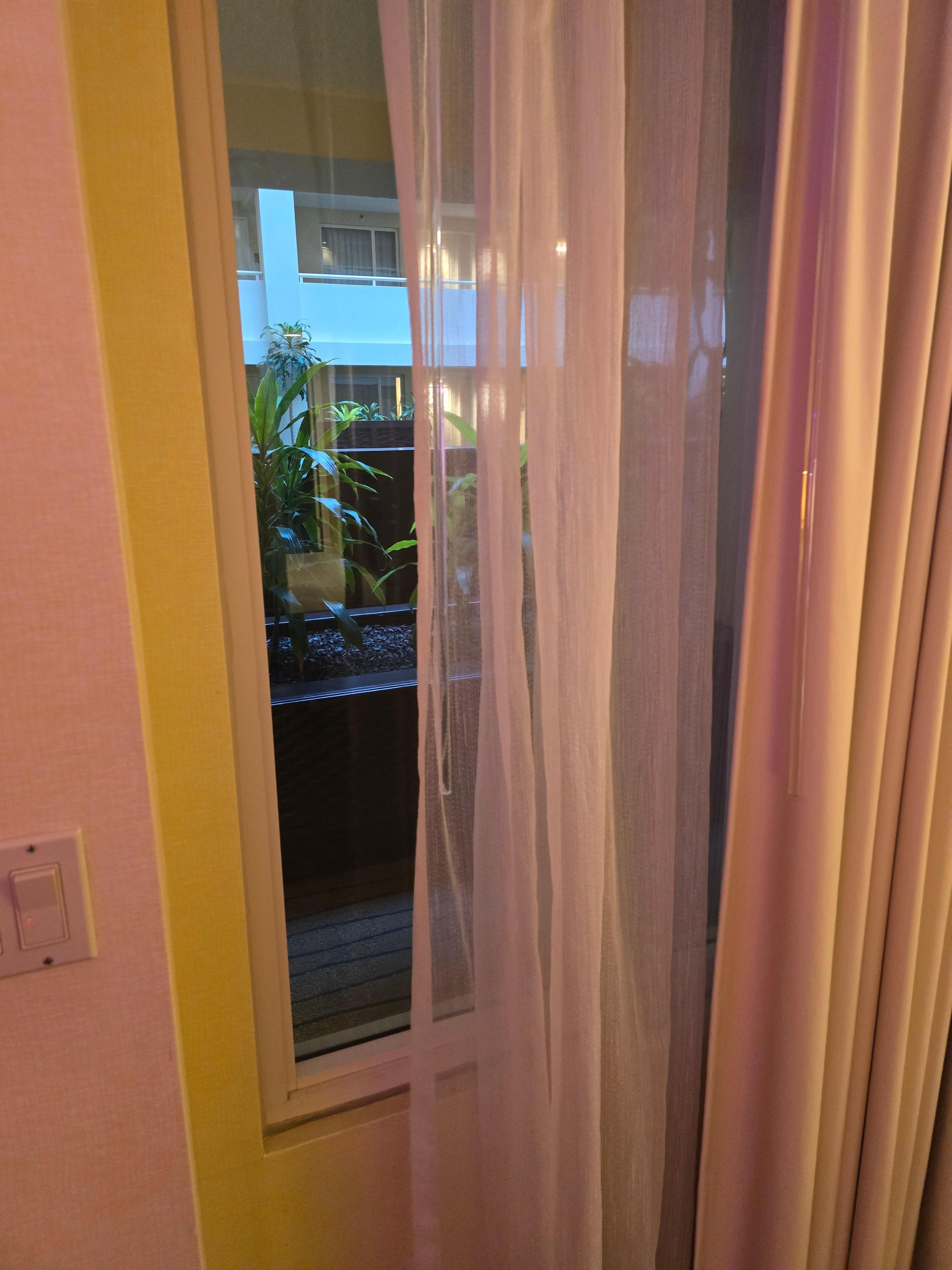 interior window opening to the mezzanine.