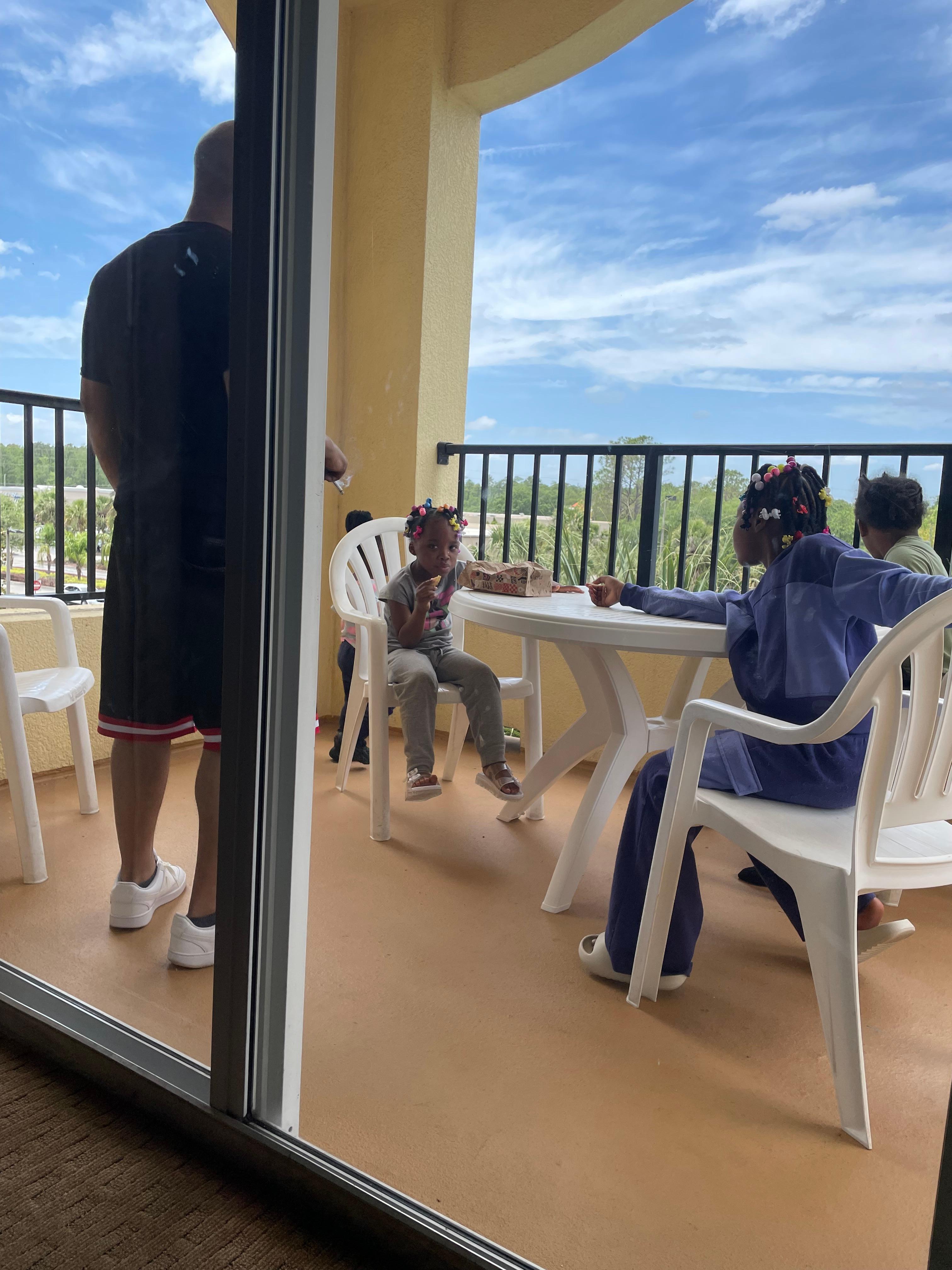 First day getting a view from balcony with the kids