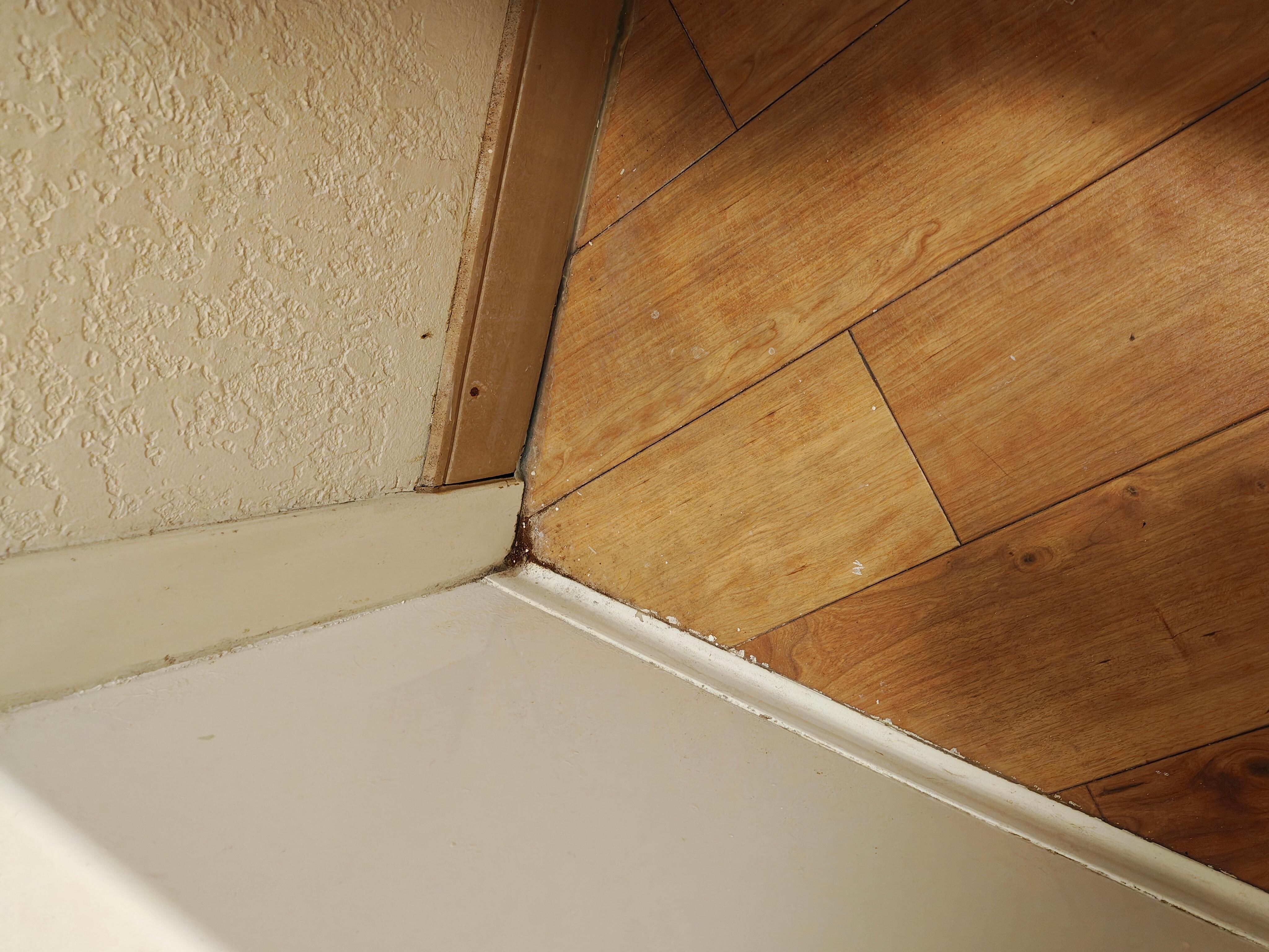 Not cleaned dirt in the corner 
