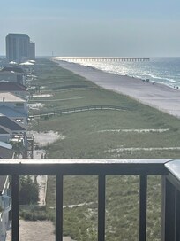Beach view toward the pier