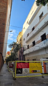 Construction on the other side of the wall of the accommodation