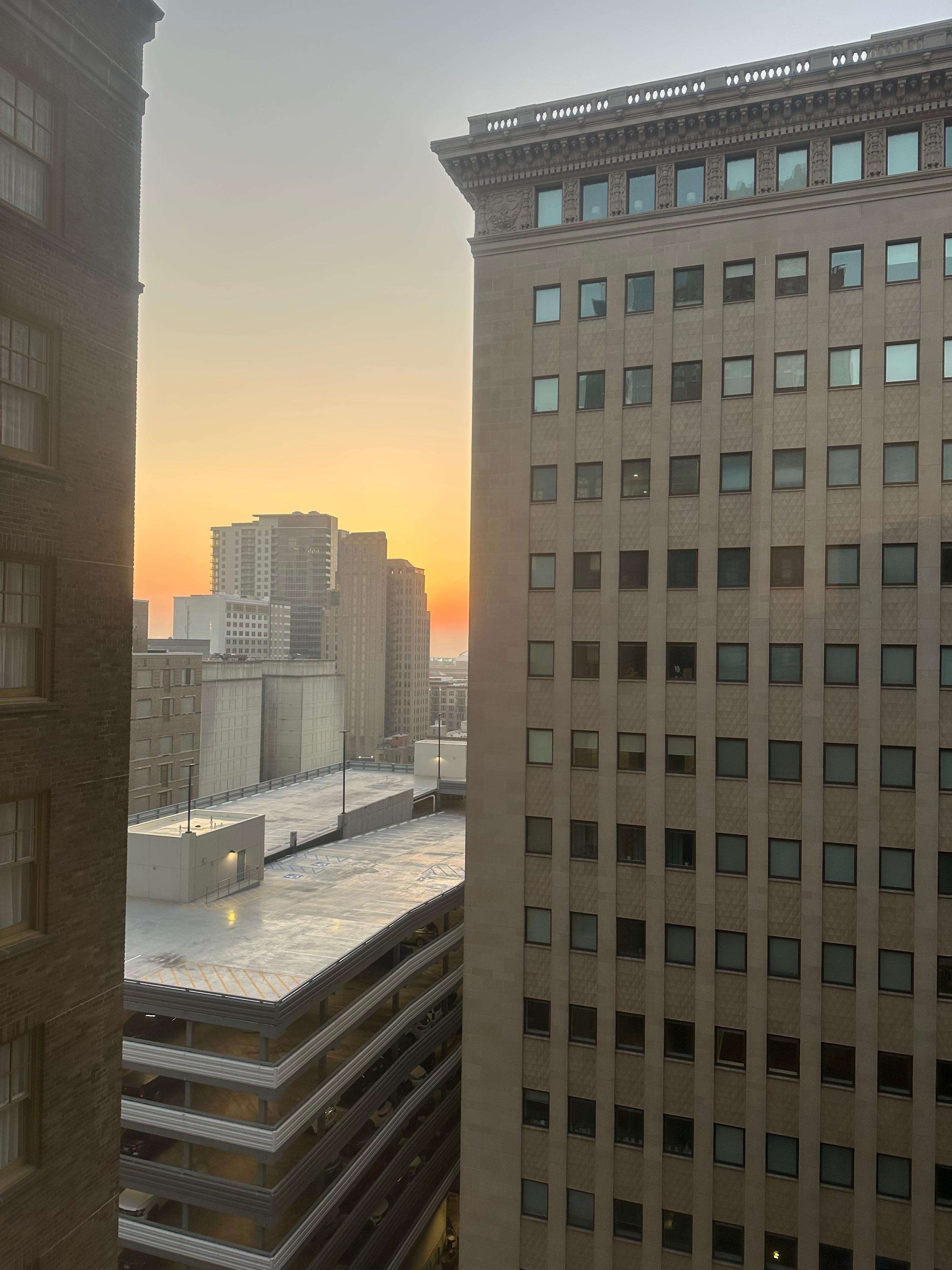 Sunrise view from a window