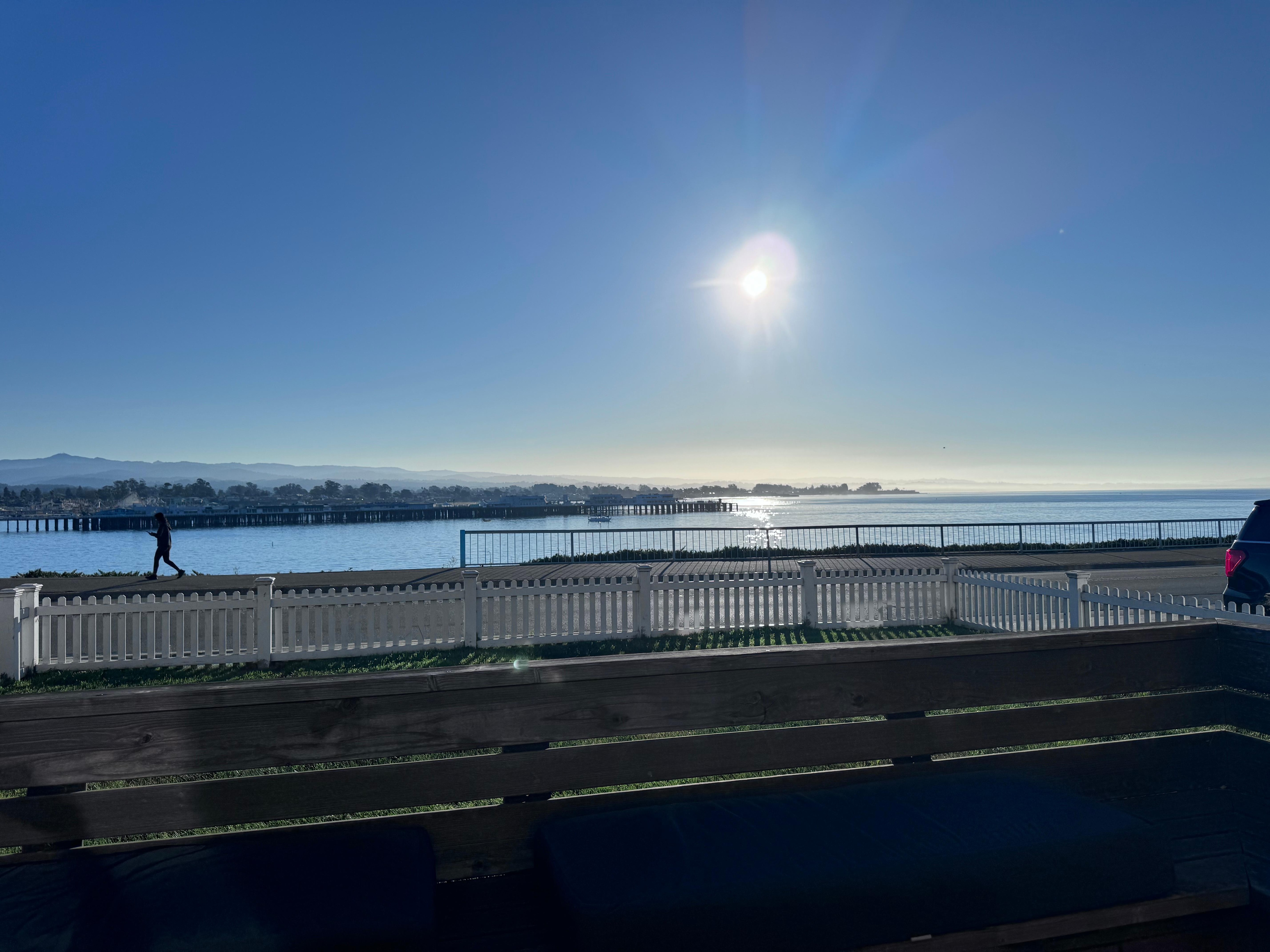 Sunrise on the front deck. 