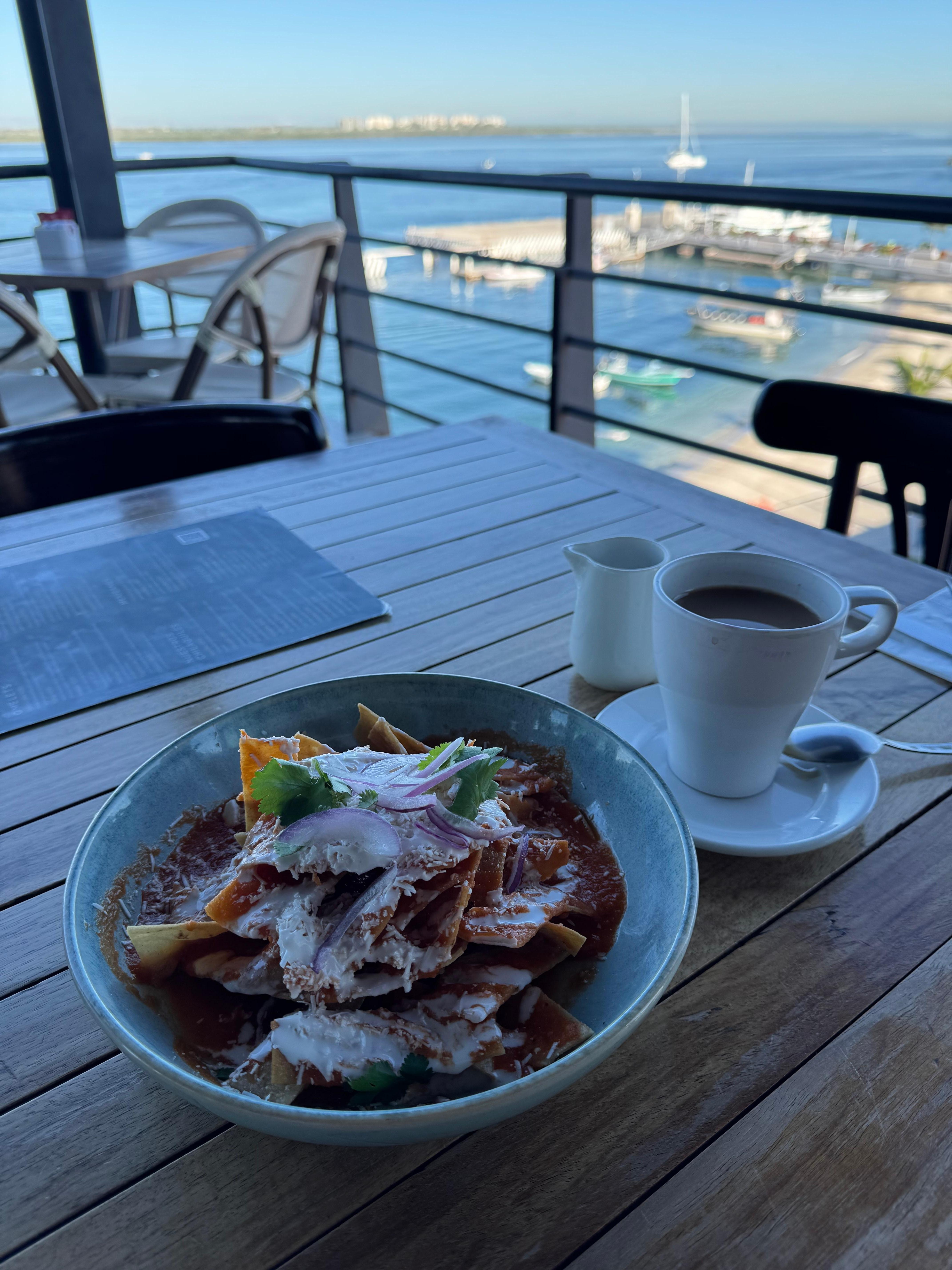 Breakfast at their rooftop restaurant. 