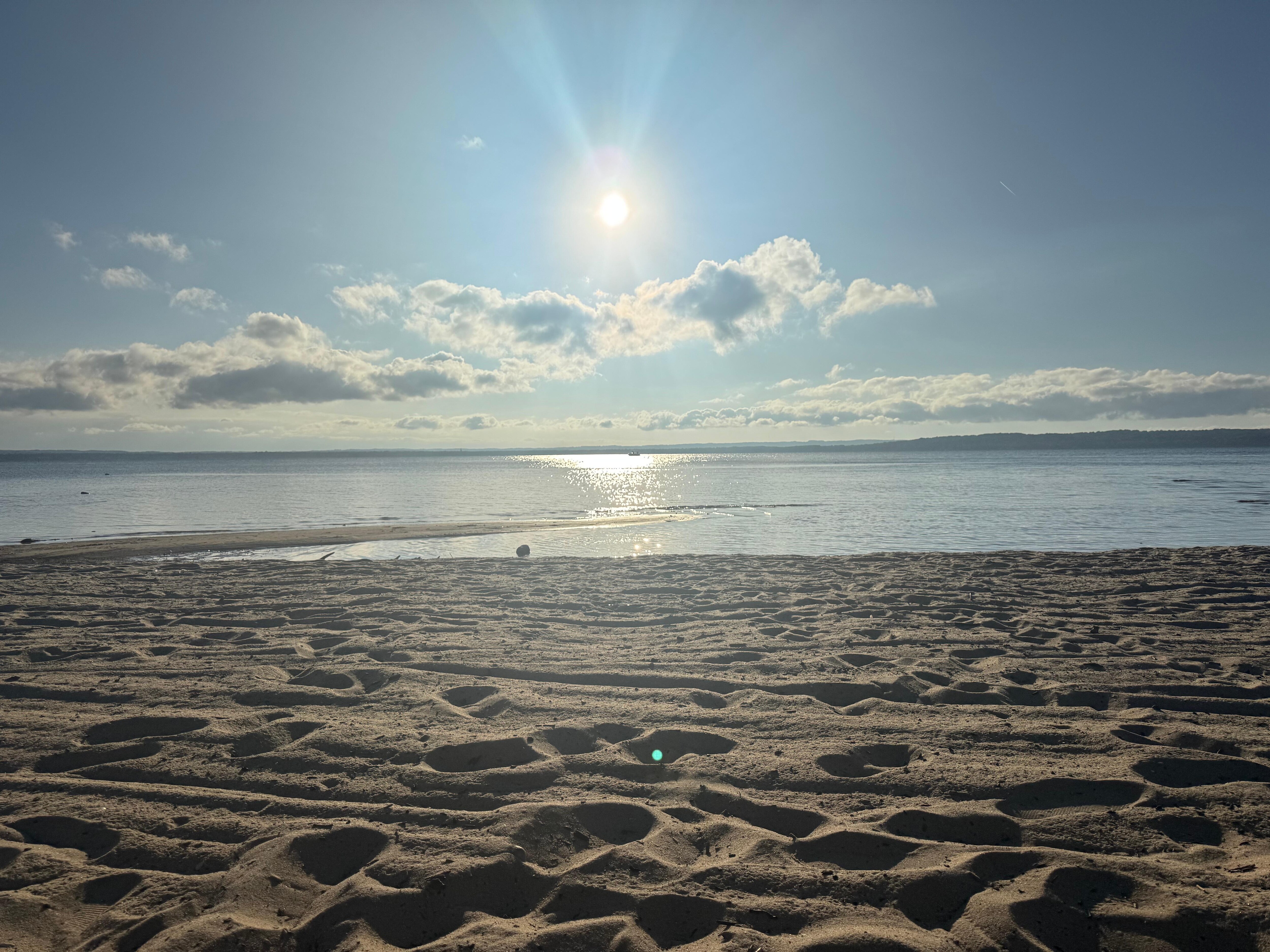 View from the beach before sunset. 