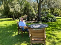 Back yard. Looking out your patio window