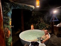 Hot tub at the beach house.