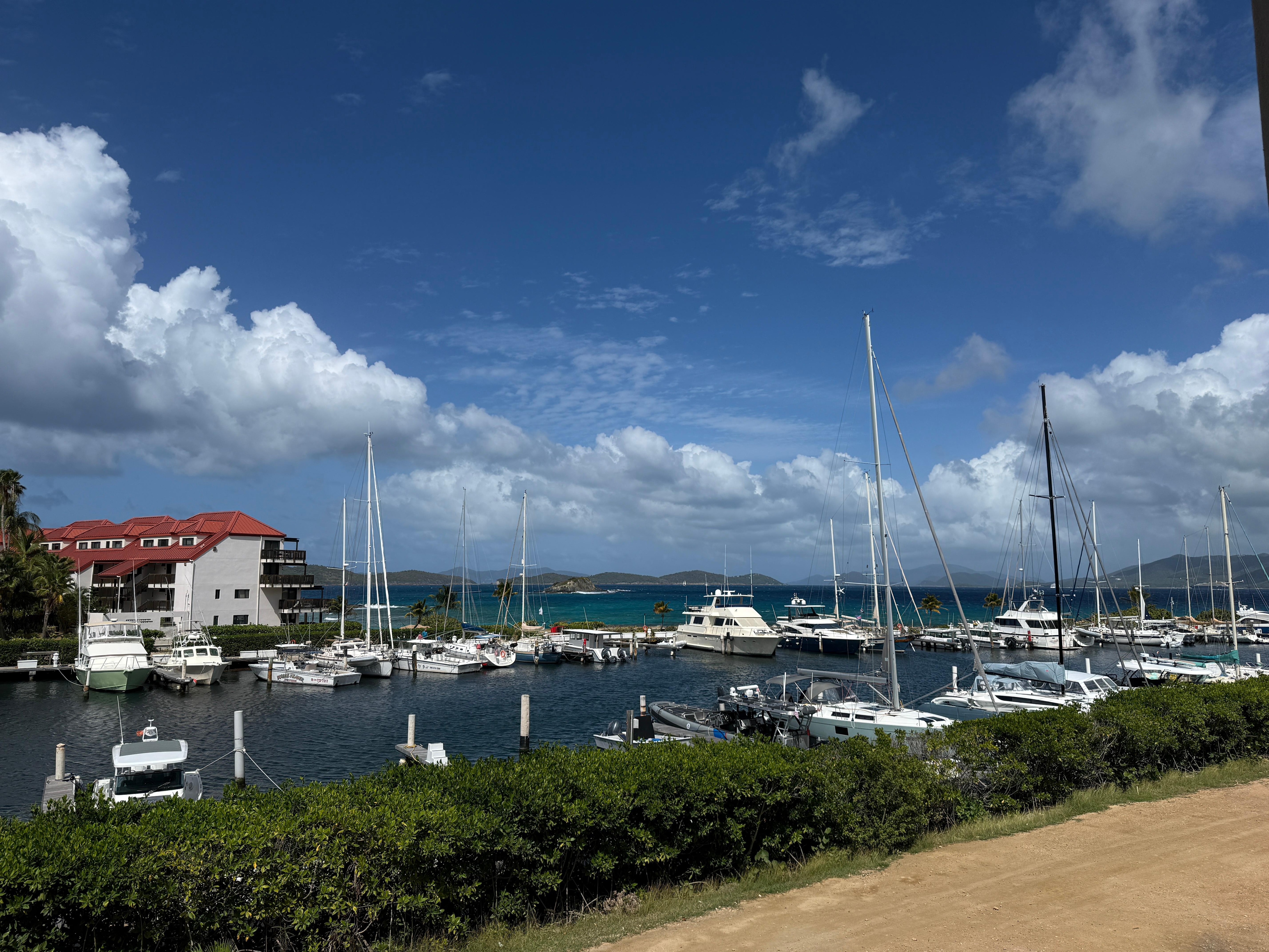 View of the marina from our balcony.