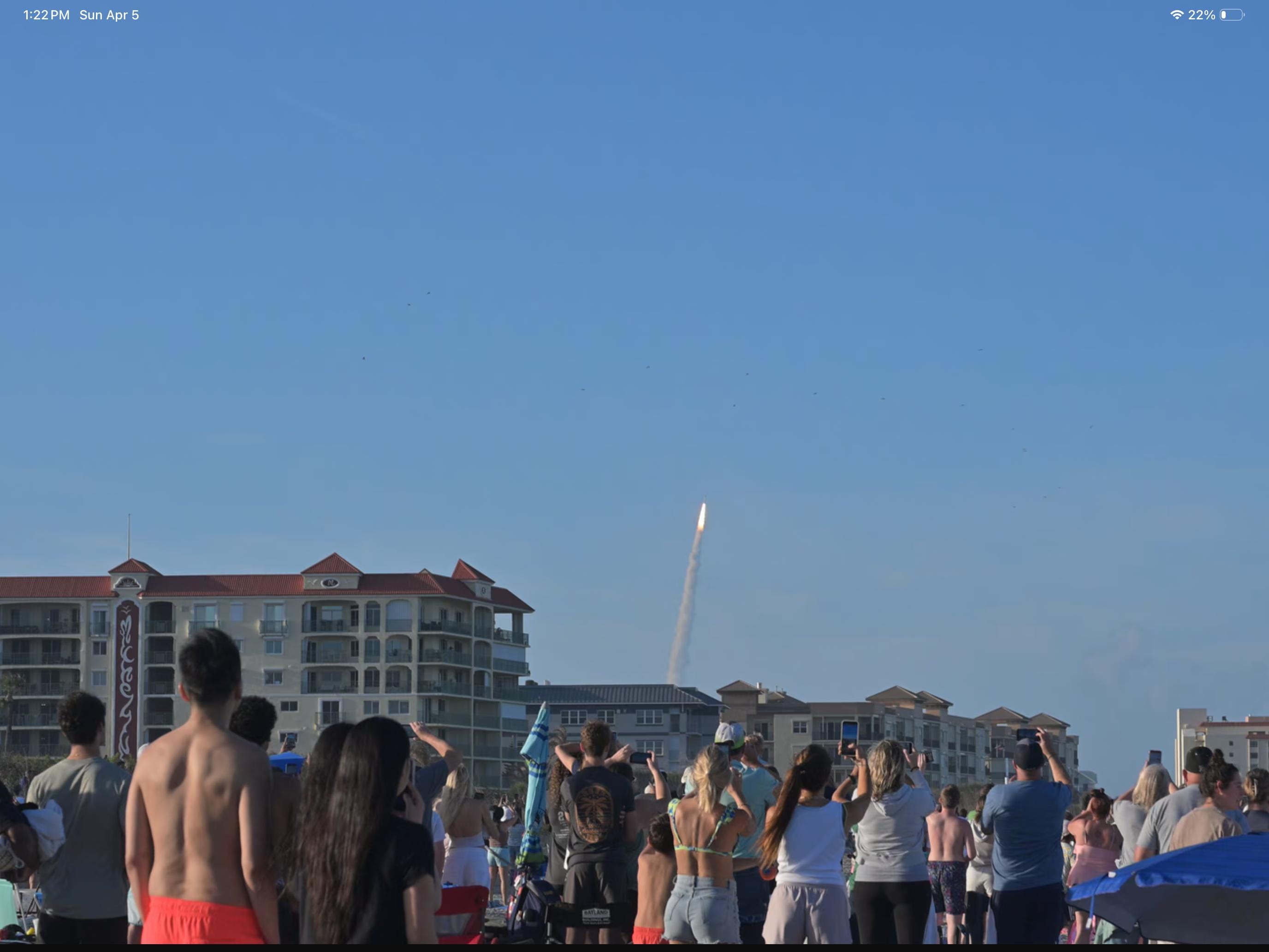 Space ship launch view from Cocoa Beach