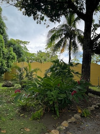 Entering the property from the road on the circular driveway