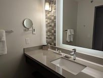 Nice bathroom which was separate from shower/toilet area.