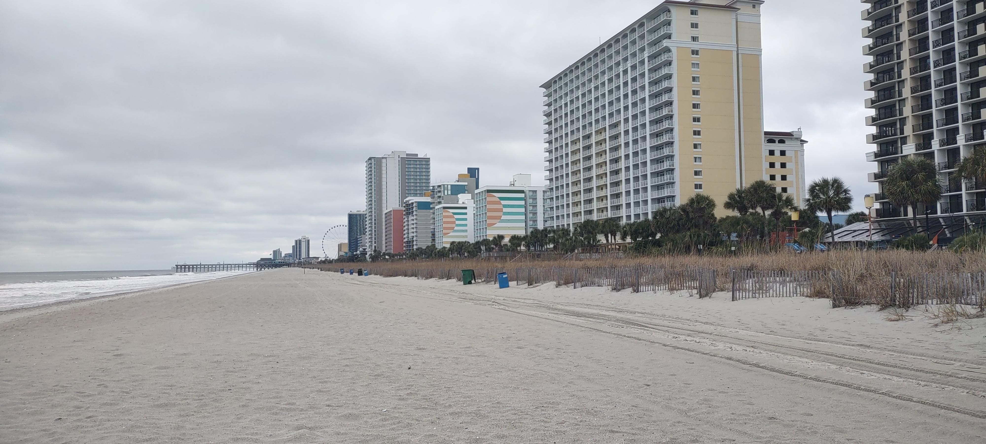 View of beach while on a walk 
