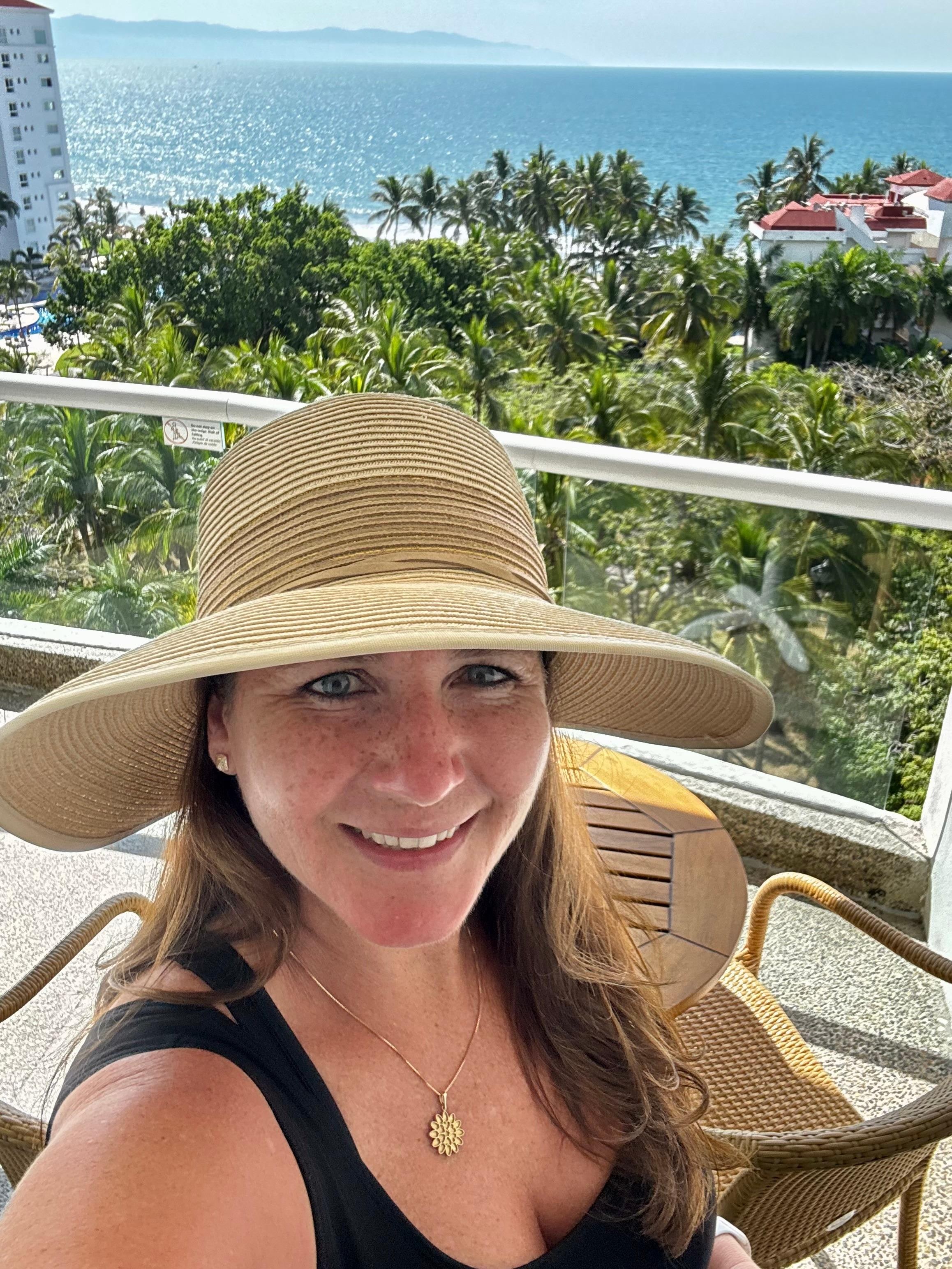 From my balcony with a private hot tub 