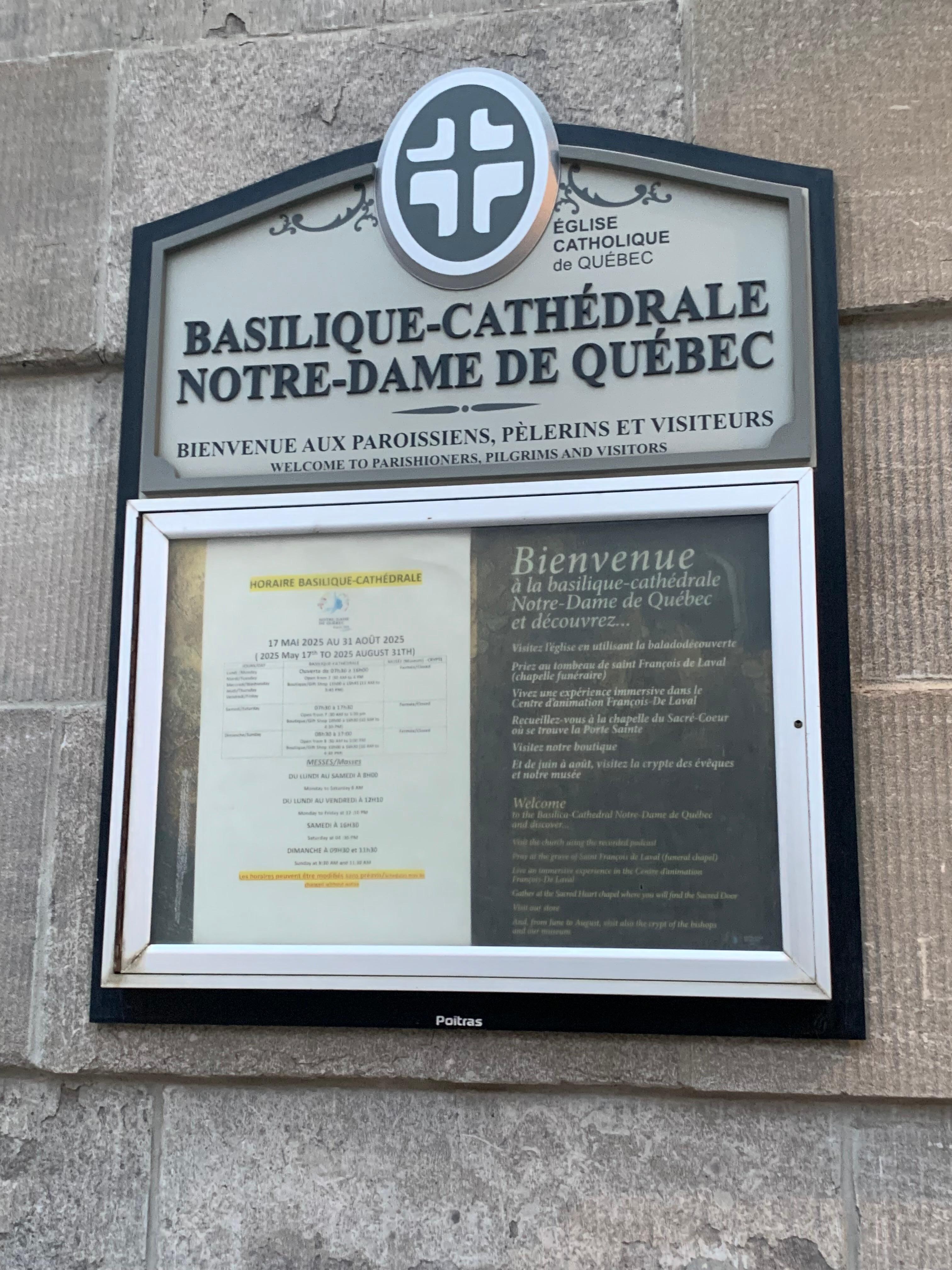 Notre Dame de QuebecCathedral short walk from hotel 