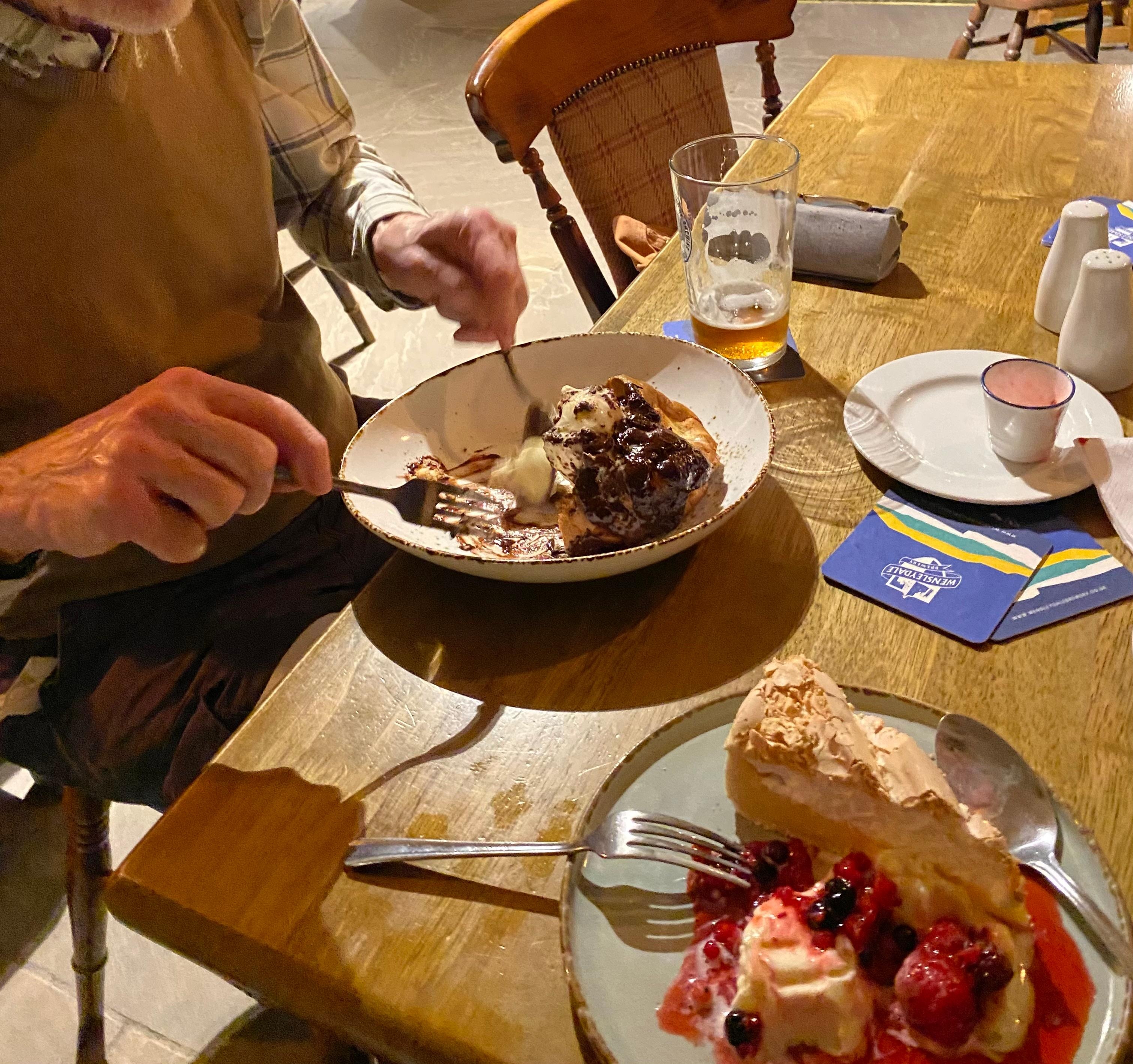 Scrumptious puddings in the bar