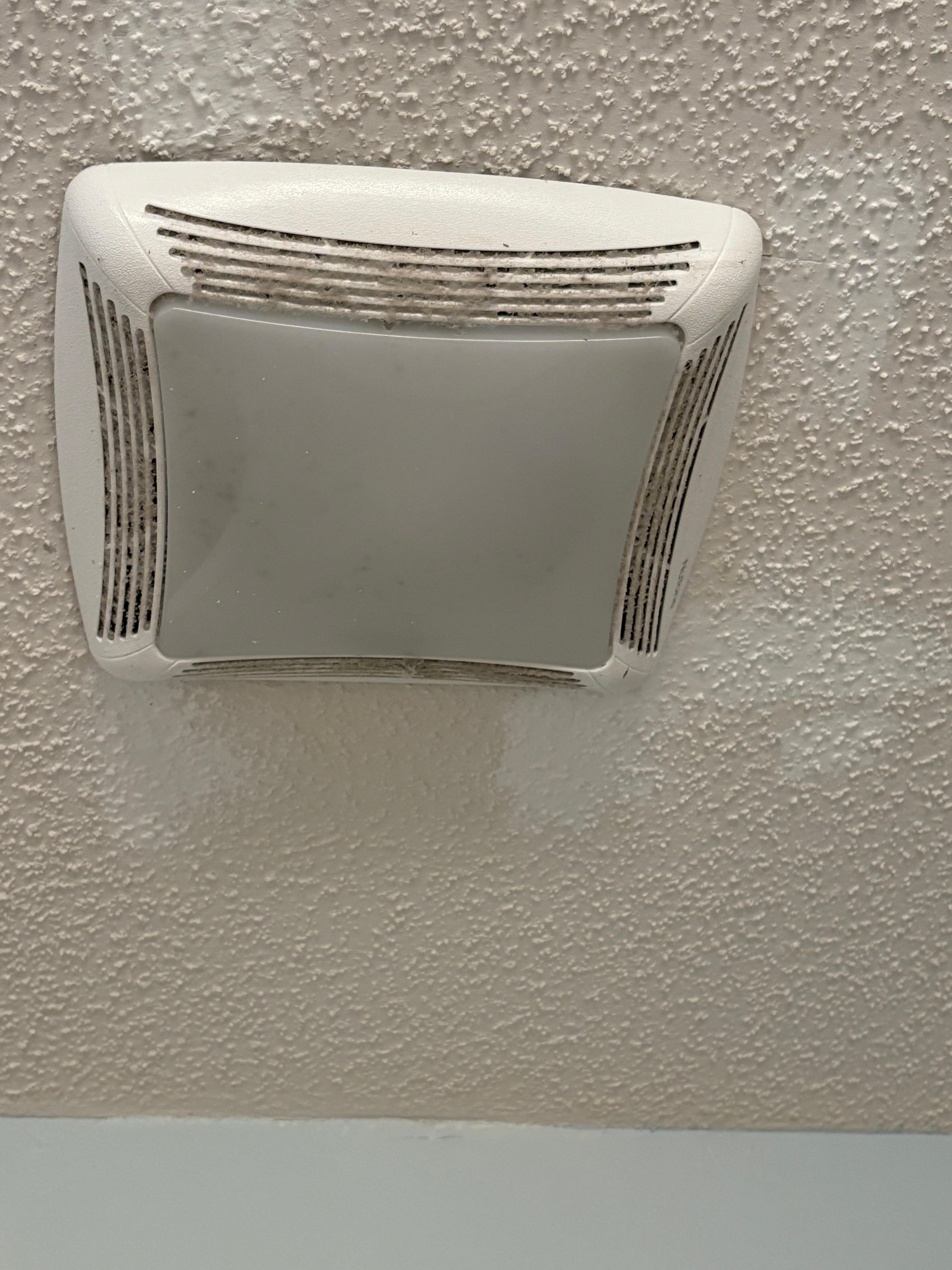 Dust on the bathroom fan