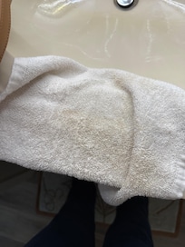 Stained towels