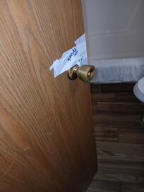 This is the front of our bathroom door