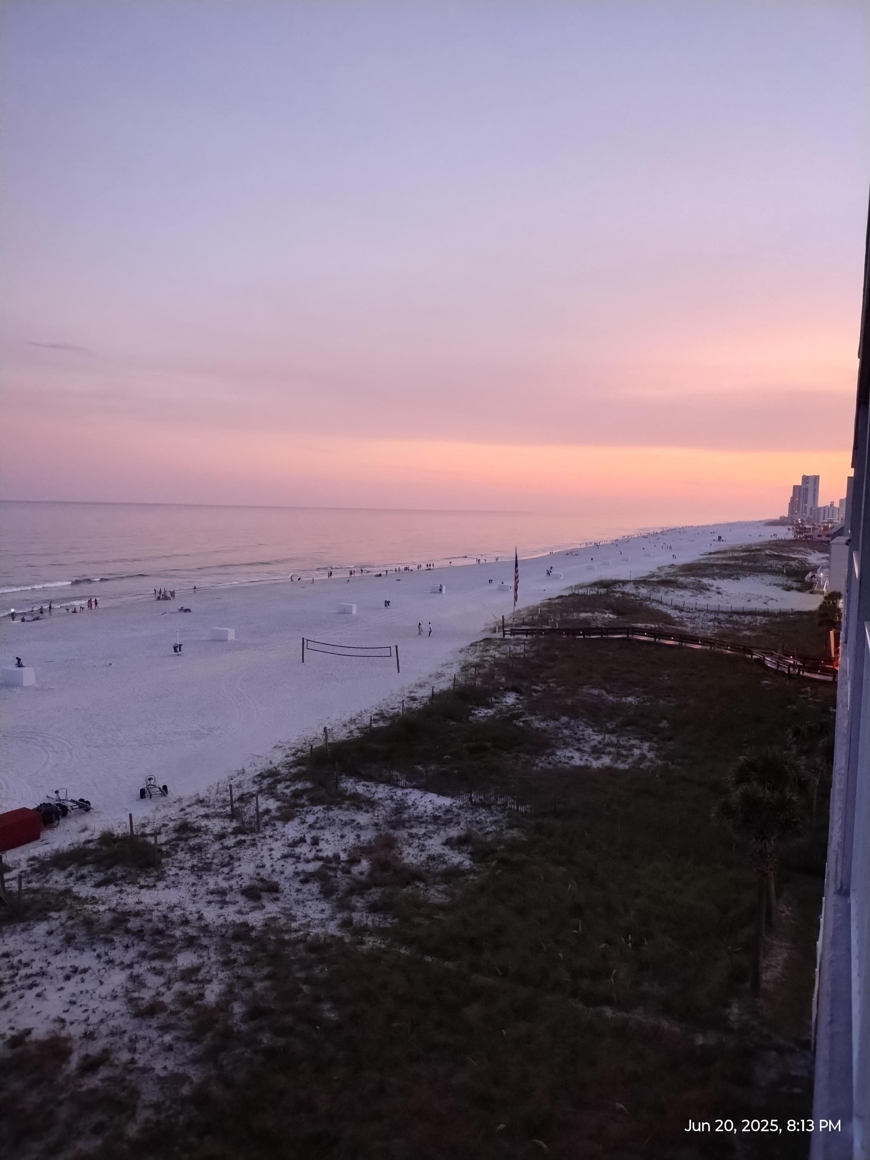 View from the balcony at sunset