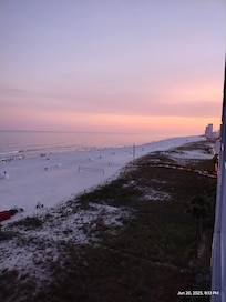 View from the balcony at sunset