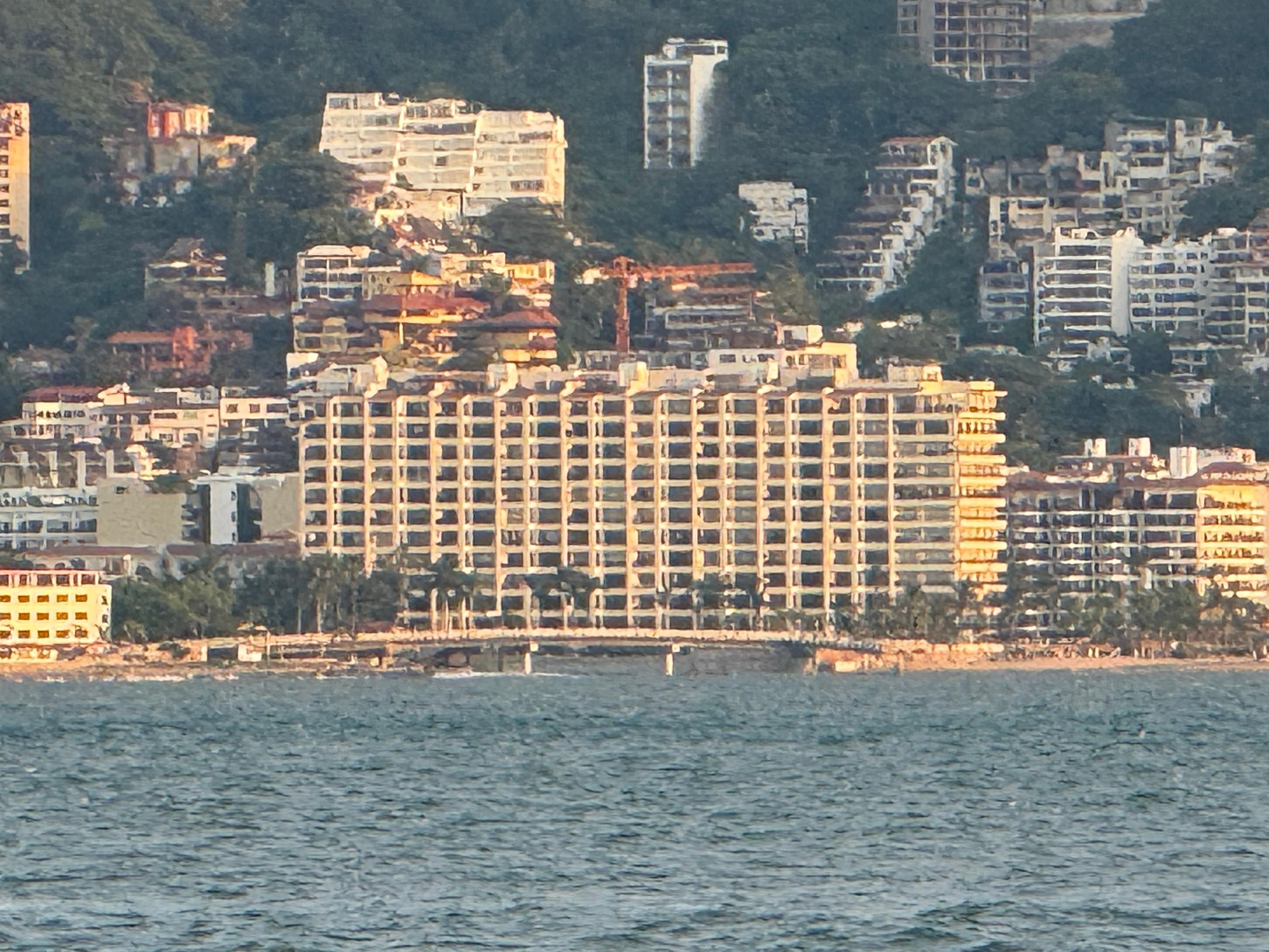 A view of the complex from the bay