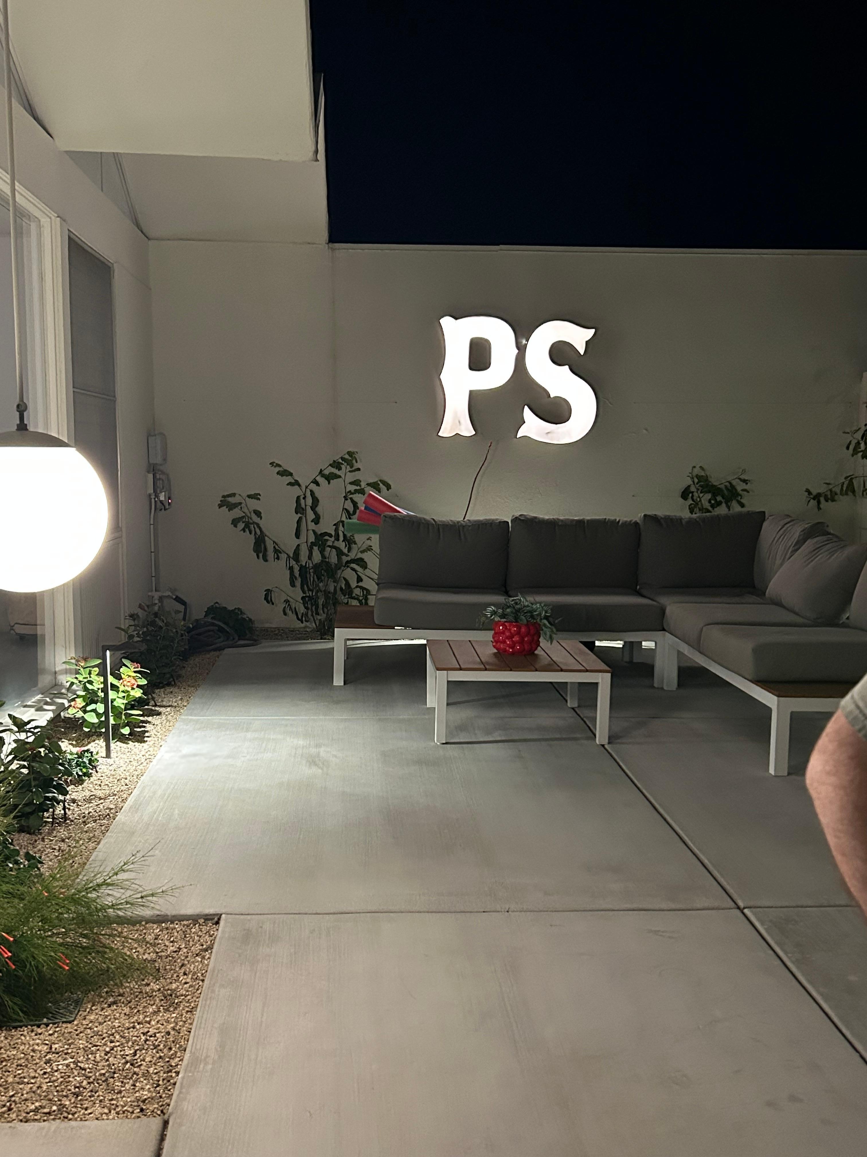 Lighted patio sign