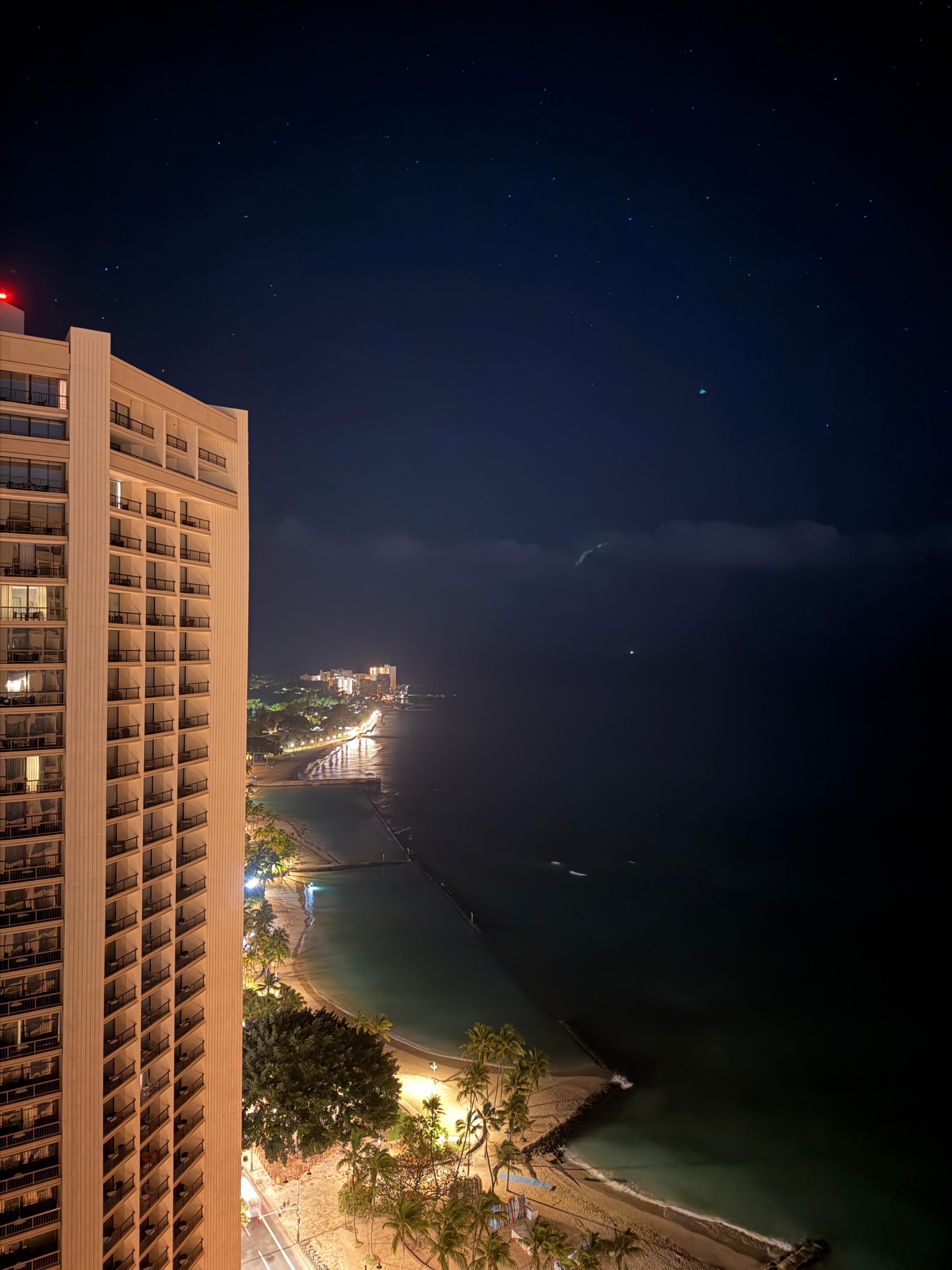 View of the beach from our room