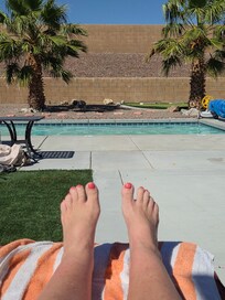 Sunning poolside
