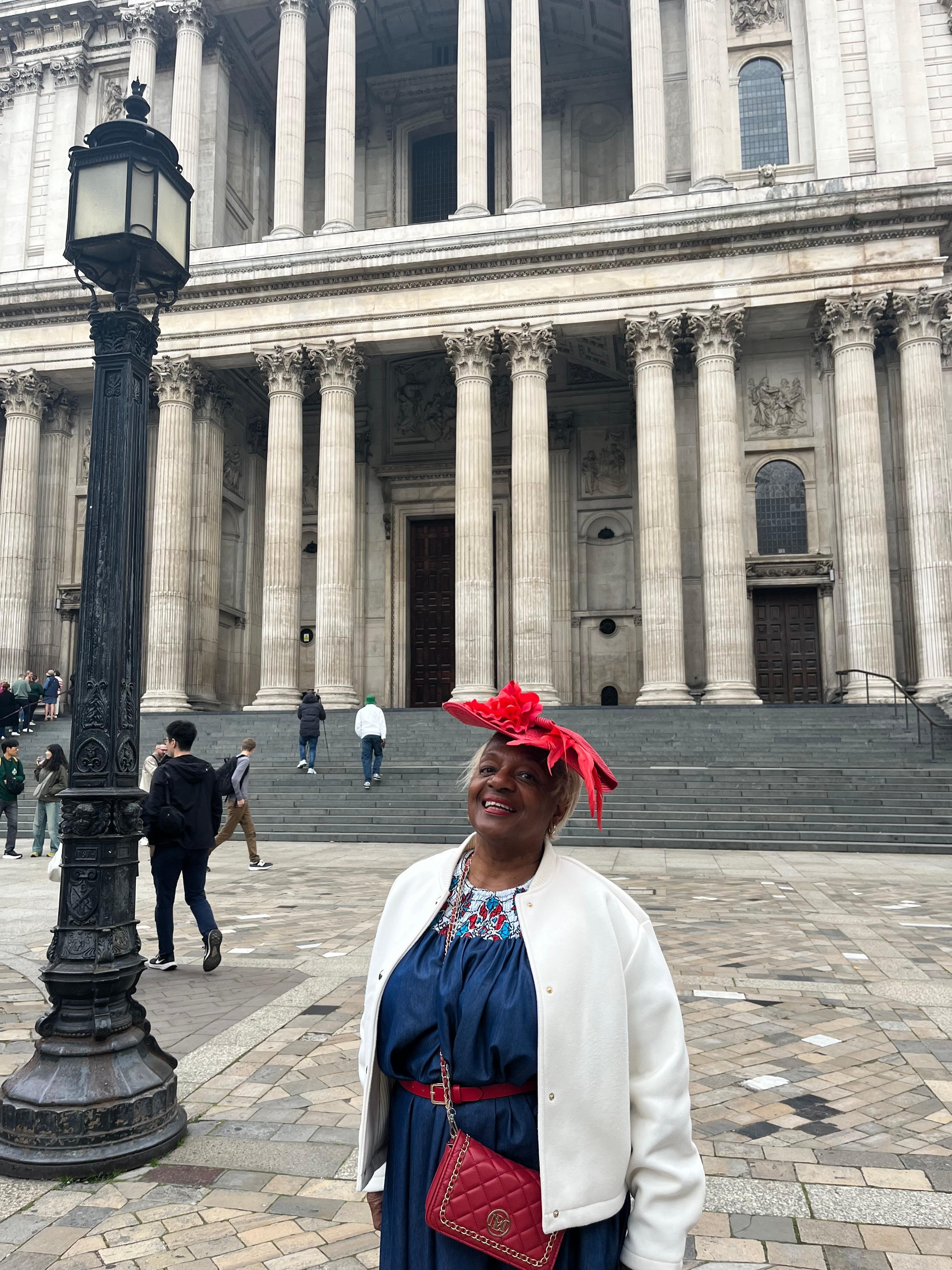 In front of St Paul’s Cathedral 