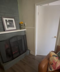 I actually had a really good video of the entire experience of walking in and viewing the entire apartment but it would only let me share photos so I had to do some screen shots of the video - This is the electric fire place