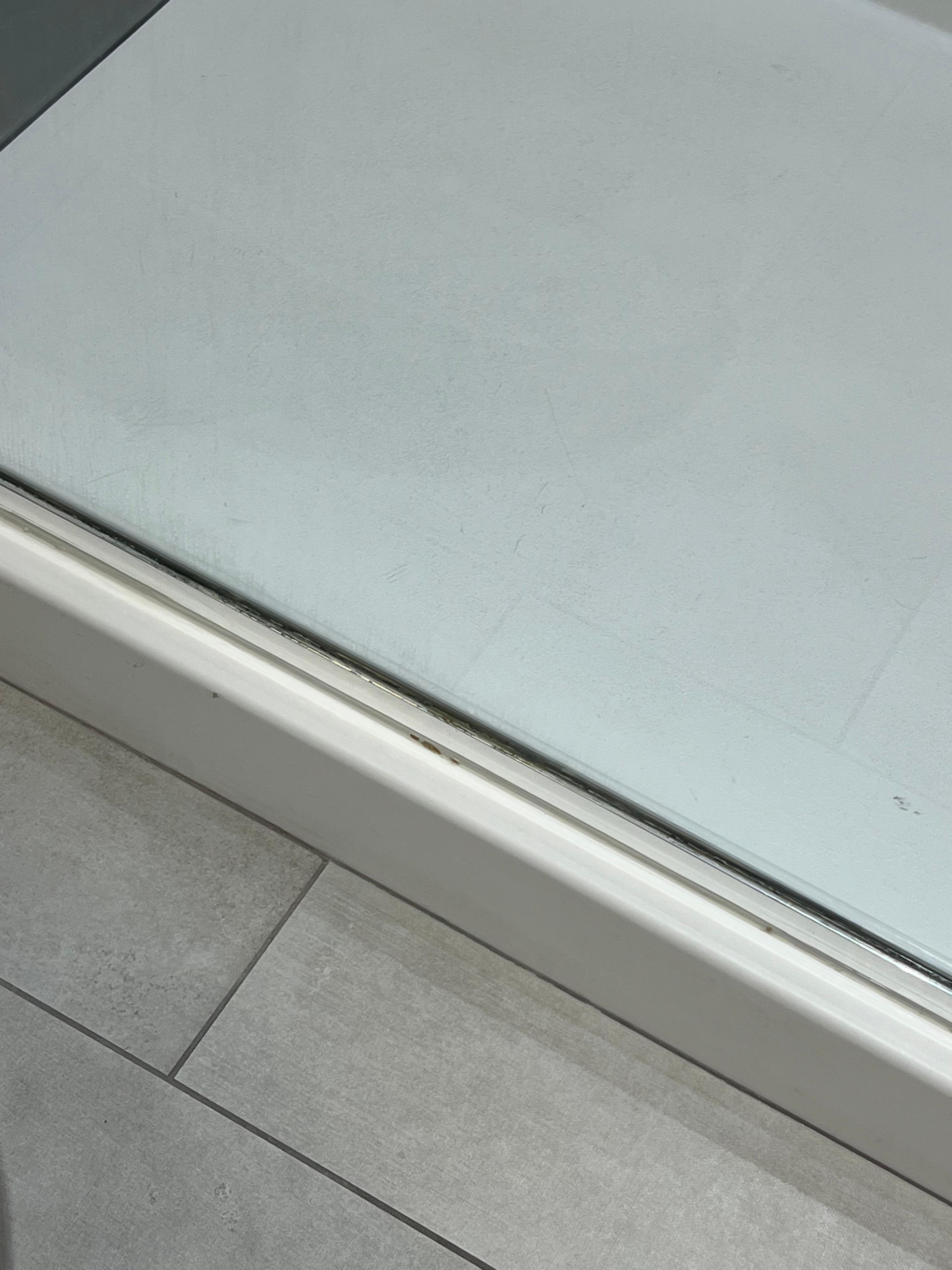 Obvious stains on outside of shower