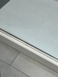 Obvious stains on outside of shower