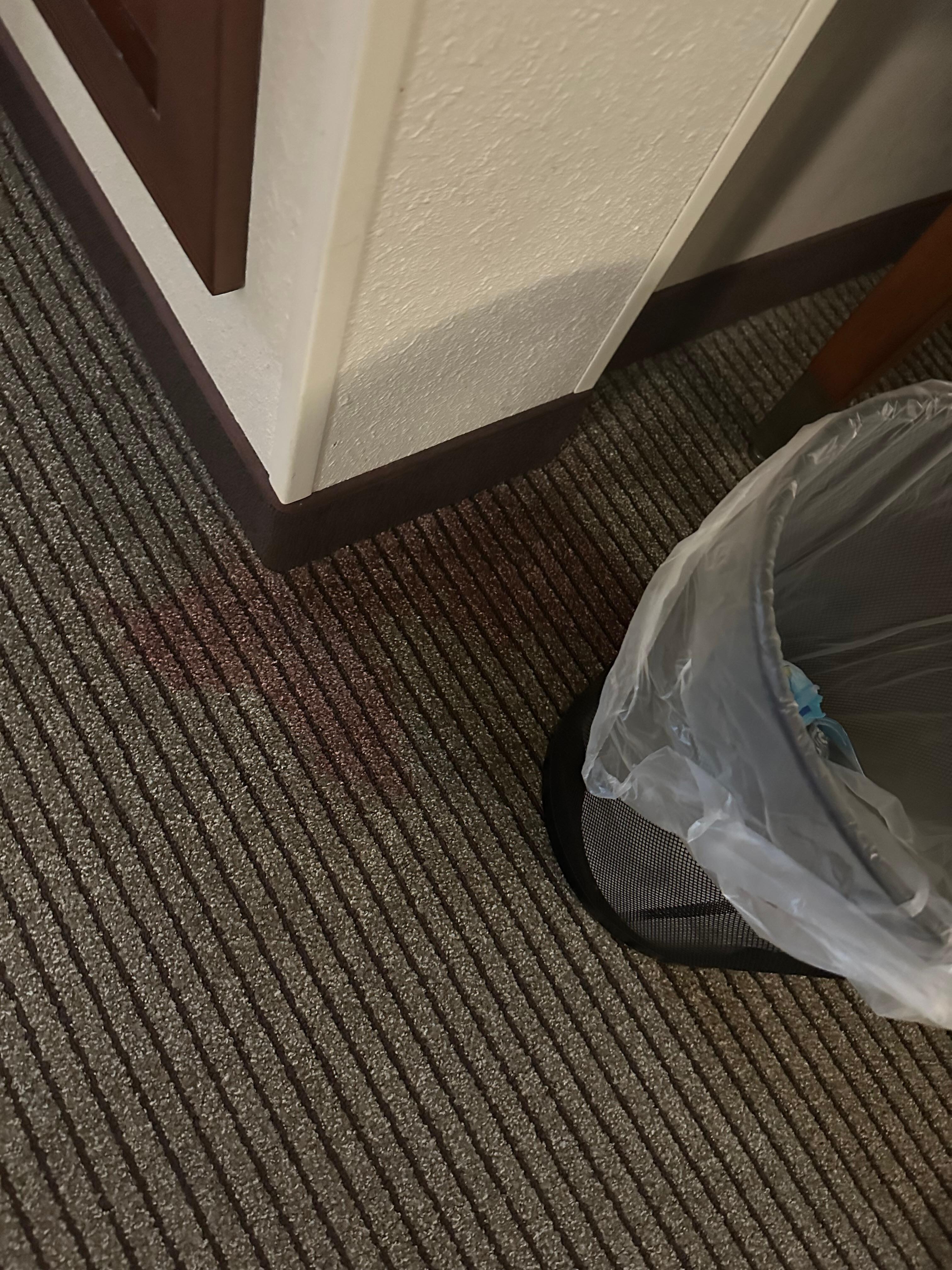 Huge red stain when walked in the room