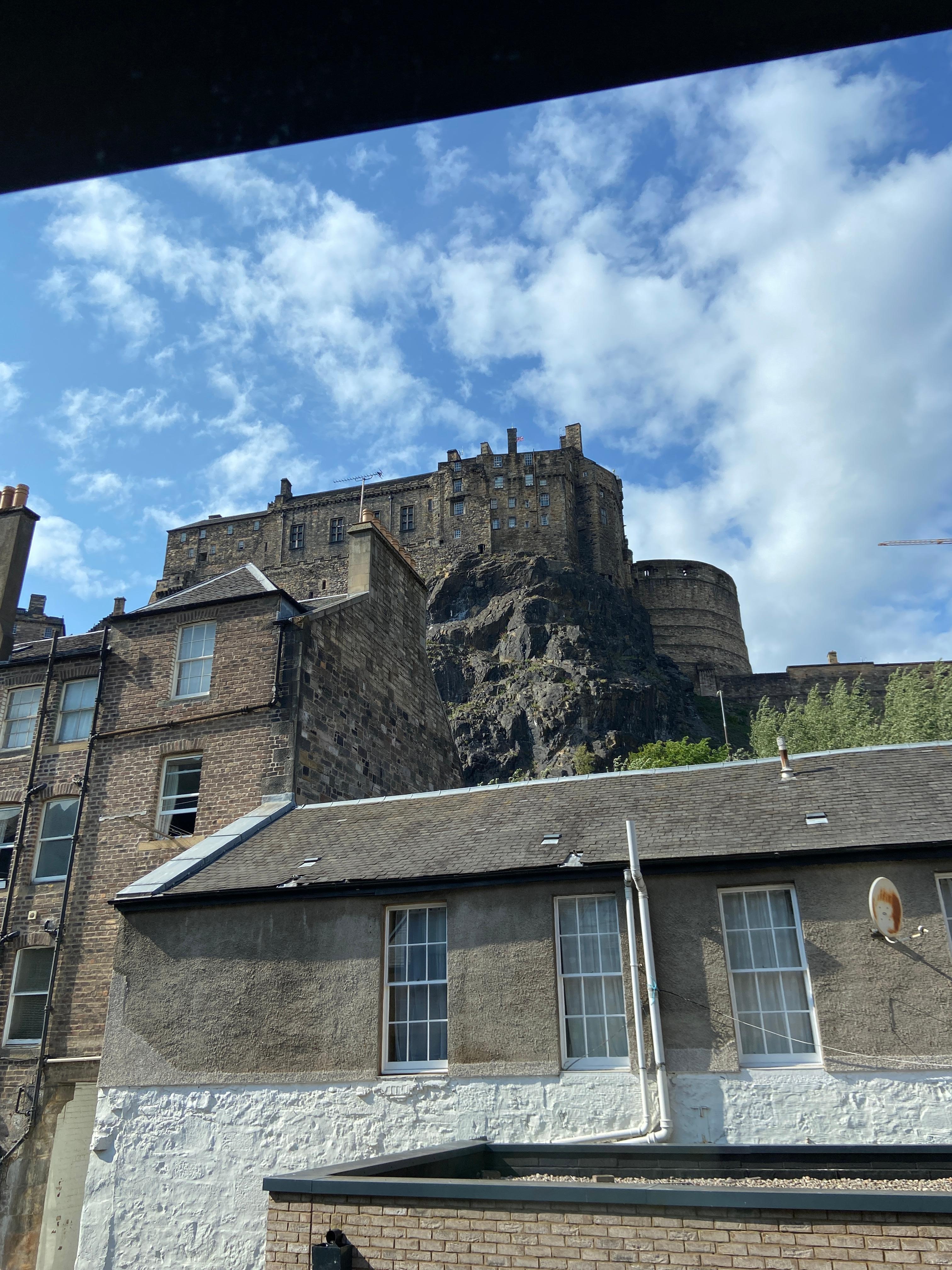 View of Edinburgh Castle from apartment window