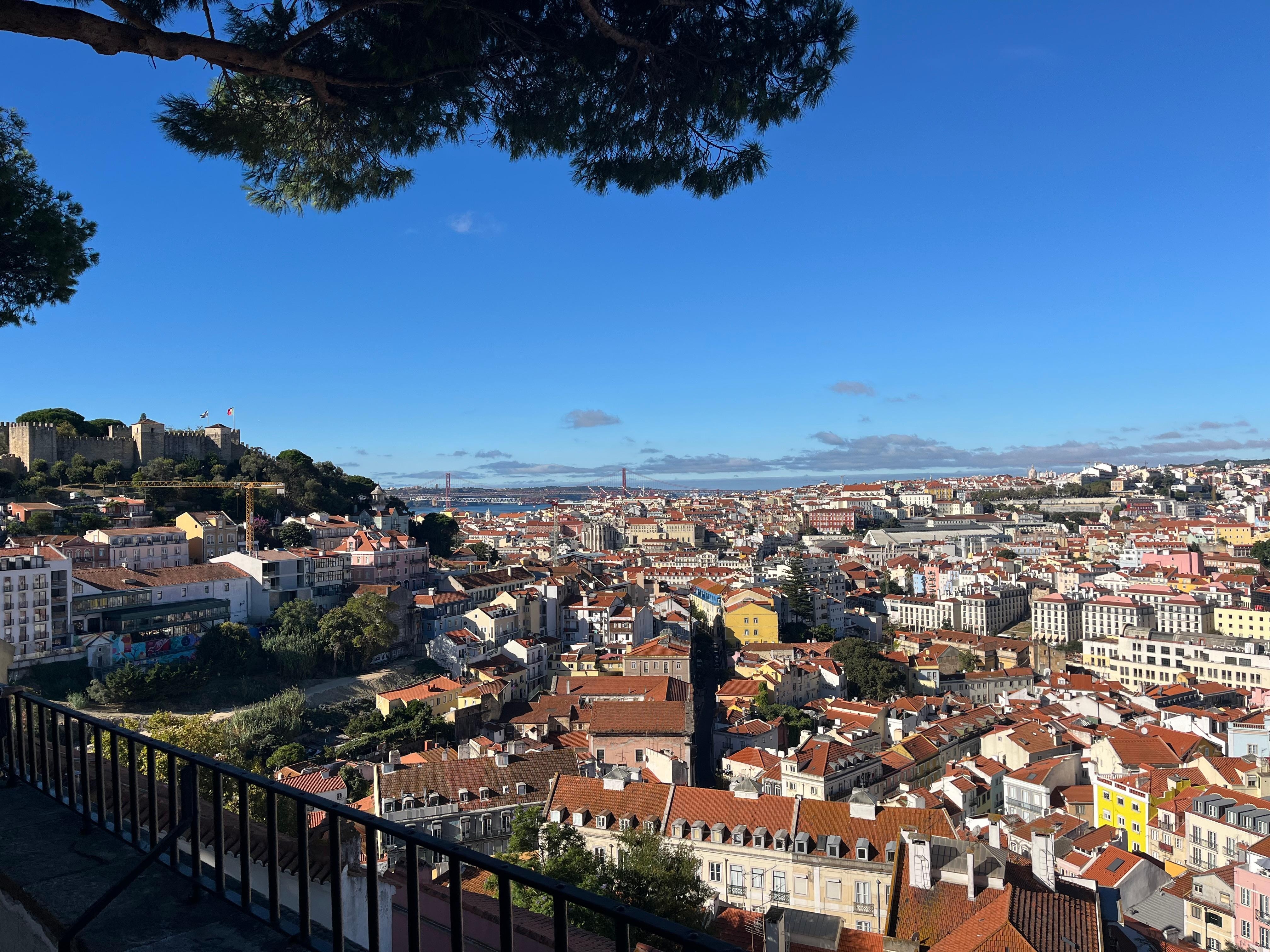 Courtyard right up the hill.