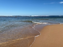 Low tide around rocks very good and safe for very young children